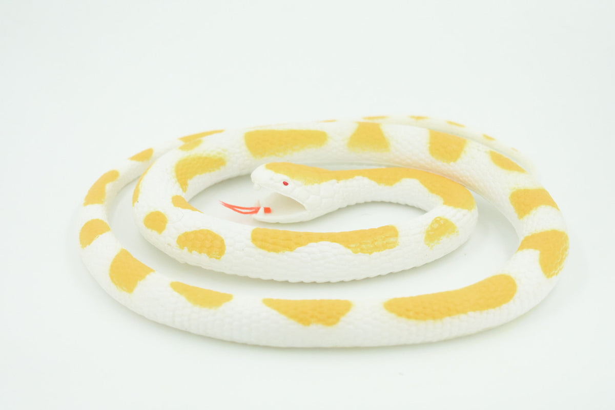 Albino Python Snake, Very Nice Rubber Reptile Design, Educational, Toy, Kids, Realistic Figure, Lifelike, Replica, Gift,    42"   WR26 BB316