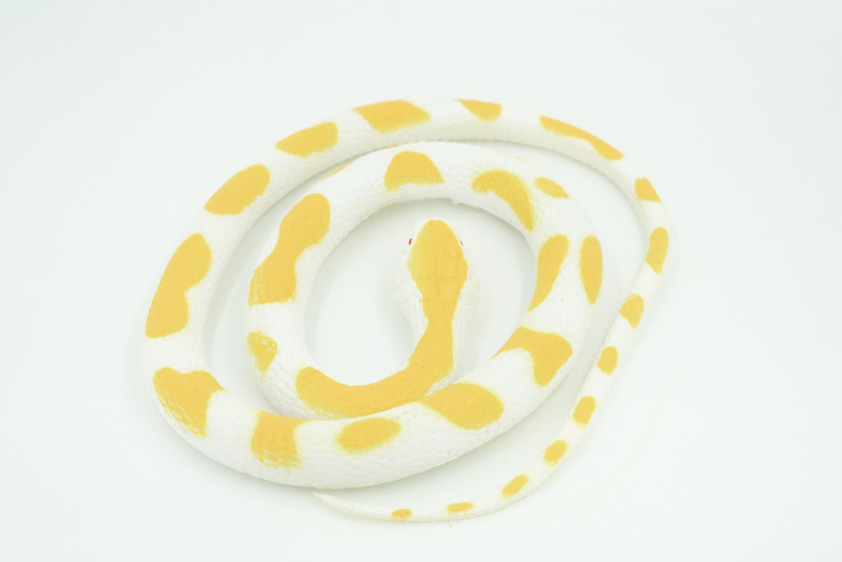 Albino Python Snake, Very Nice Rubber Reptile Design, Educational, Toy, Kids, Realistic Figure, Lifelike, Replica, Gift,    42"   WR26 BB316