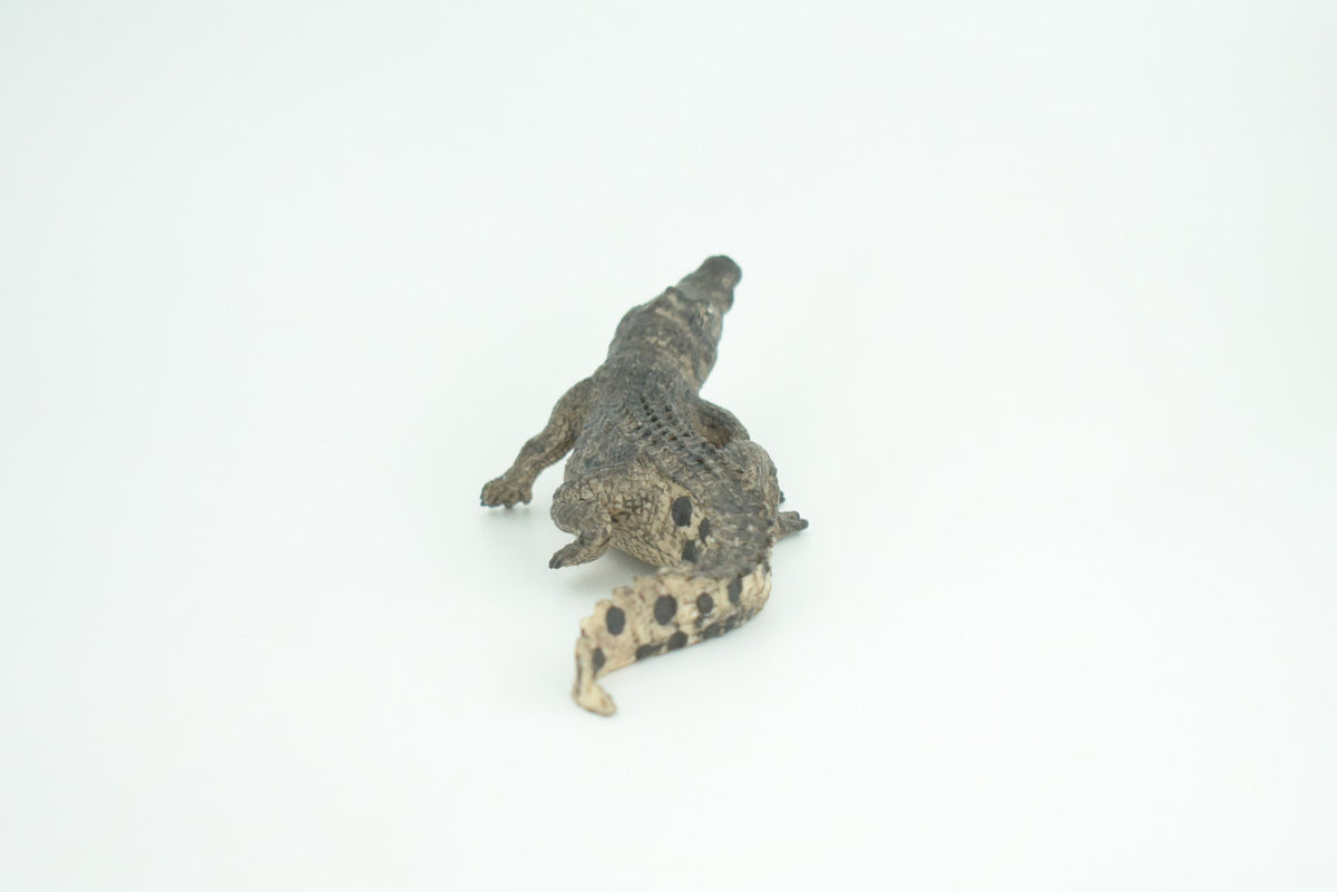 Alligator, Crocodile, Movable Jaws, Museum Quality, Educational, Hand Painted, Rubber Reptile, Realistic, Diorama, Toy, Kids, Gift, 7 Inches.  CH817 BB189