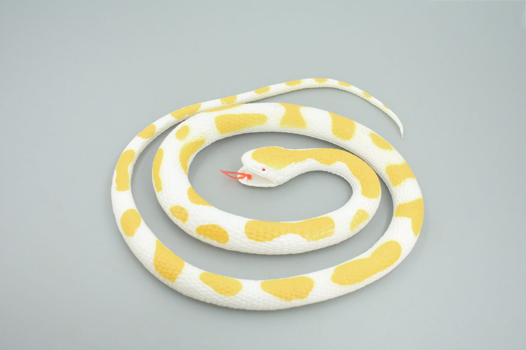 Albino Python Snake, Very Nice Rubber Reptile Design, Educational, Toy, Kids, Realistic Figure, Lifelike, Replica, Gift,    42"   WR26 BB316