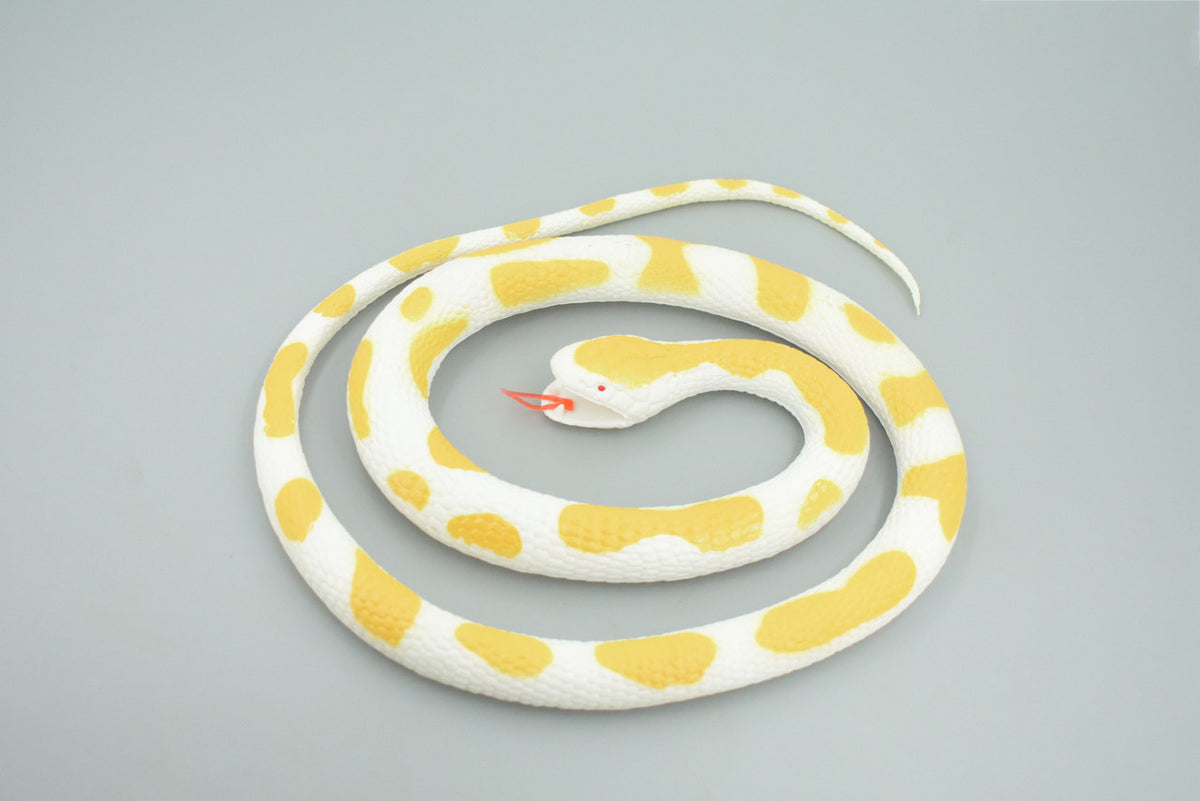 Albino Python Snake, Very Nice Rubber Reptile Design, Educational, Toy, Kids, Realistic Figure, Lifelike, Replica, Gift,    42"   WR26 BB316