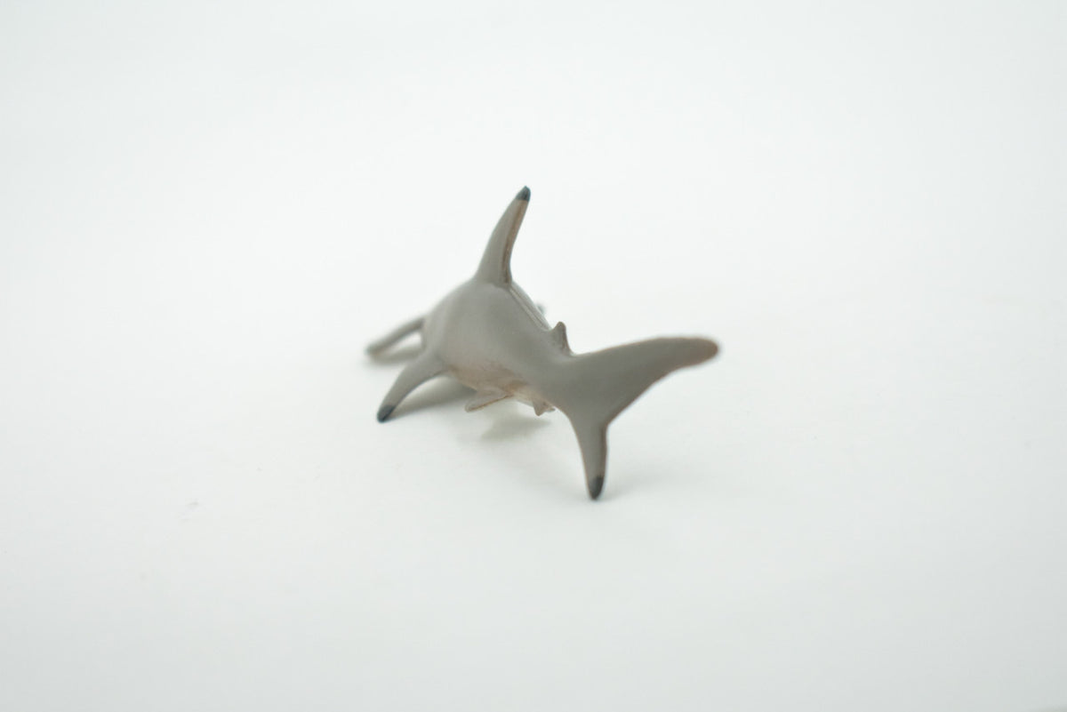 Shark, Scalloped Hammerhead Shark, High Quality, Hand Painted, Realistic, Rubber, Fish, Figure, Model, Toy, Kids, Educational, Gift,     3 1/2"   CH700 BB174