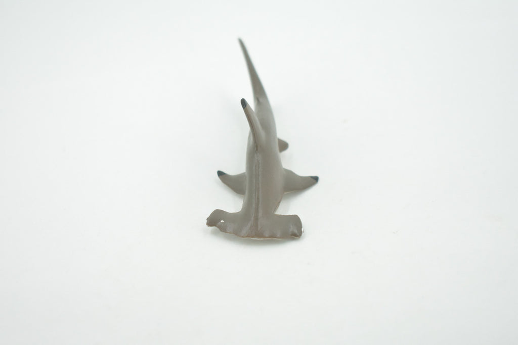 Shark, Scalloped Hammerhead Shark, High Quality, Hand Painted, Realistic, Rubber, Fish, Figure, Model, Toy, Kids, Educational, Gift,     3 1/2"   CH700 BB174