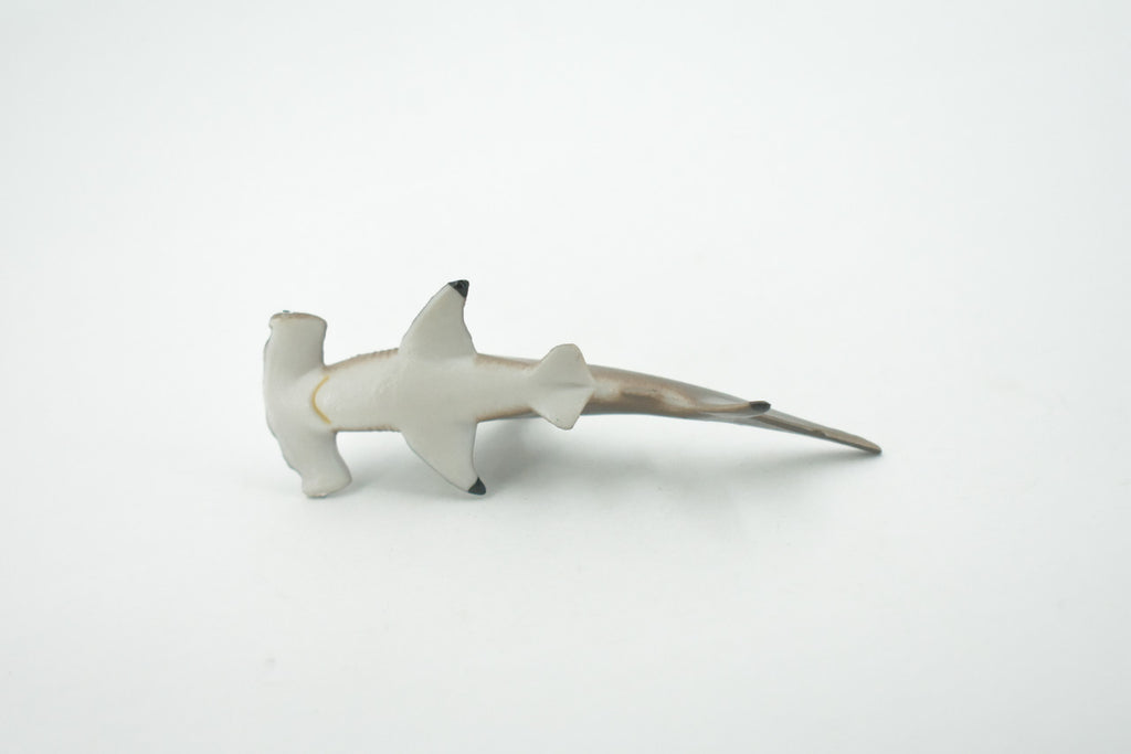 Shark, Scalloped Hammerhead Shark, High Quality, Hand Painted, Realistic, Rubber, Fish, Figure, Model, Toy, Kids, Educational, Gift,     3 1/2"   CH700 BB174