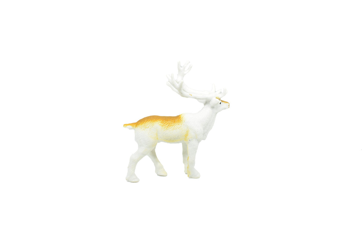 Reindeer, Caribou, Very Nice Plastic Animal, Educational, Toy, Kids, Realistic Figure, Lifelike Model, Figurine, Replica, Gift,    2 1/4" 