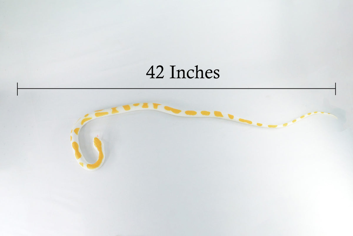 Albino Python Snake, Very Nice Rubber Reptile Design, Educational, Toy, Kids, Realistic Figure, Lifelike, Replica, Gift,    42"   WR26 BB316