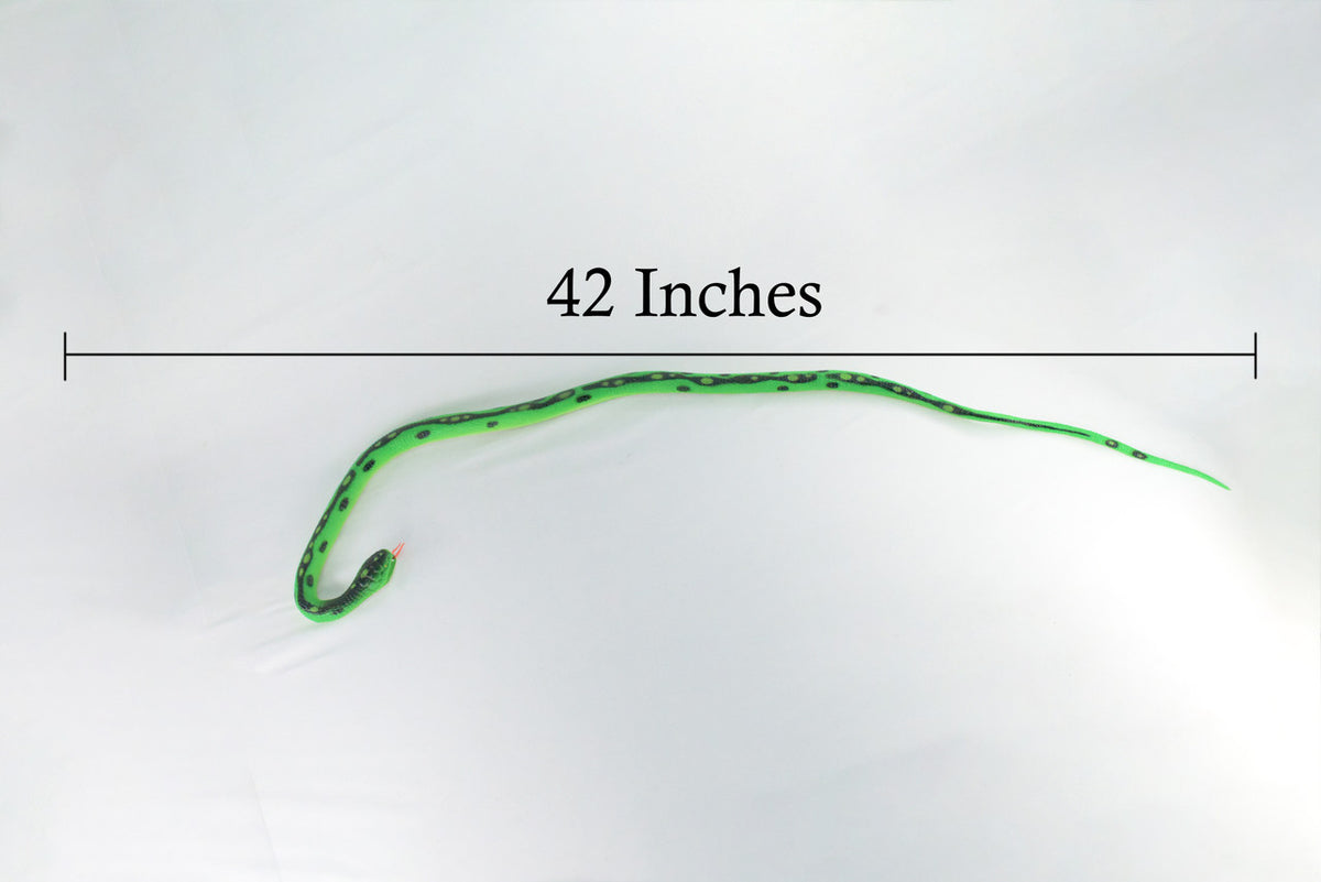Green Garden Snake, Very Nice Rubber Reptile Design, Educational, Toy, Kids, Realistic Figure, Lifelike, Replica, Gift,    42"   WR28 BB316
