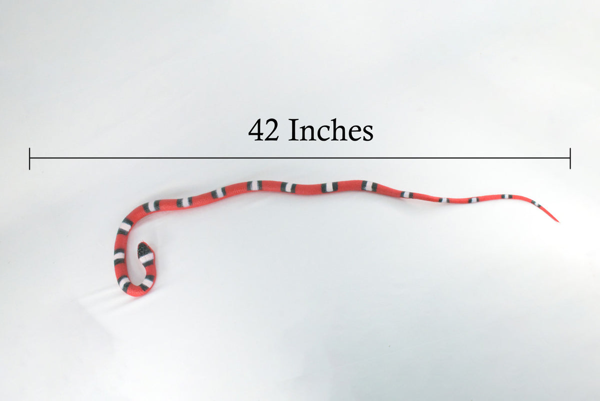 Scarlet Snake, Very Nice Rubber Reptile Design, Educational, Toy, Kids, Realistic Figure, Lifelike, Replica, Gift,    42"   WR29 BB316