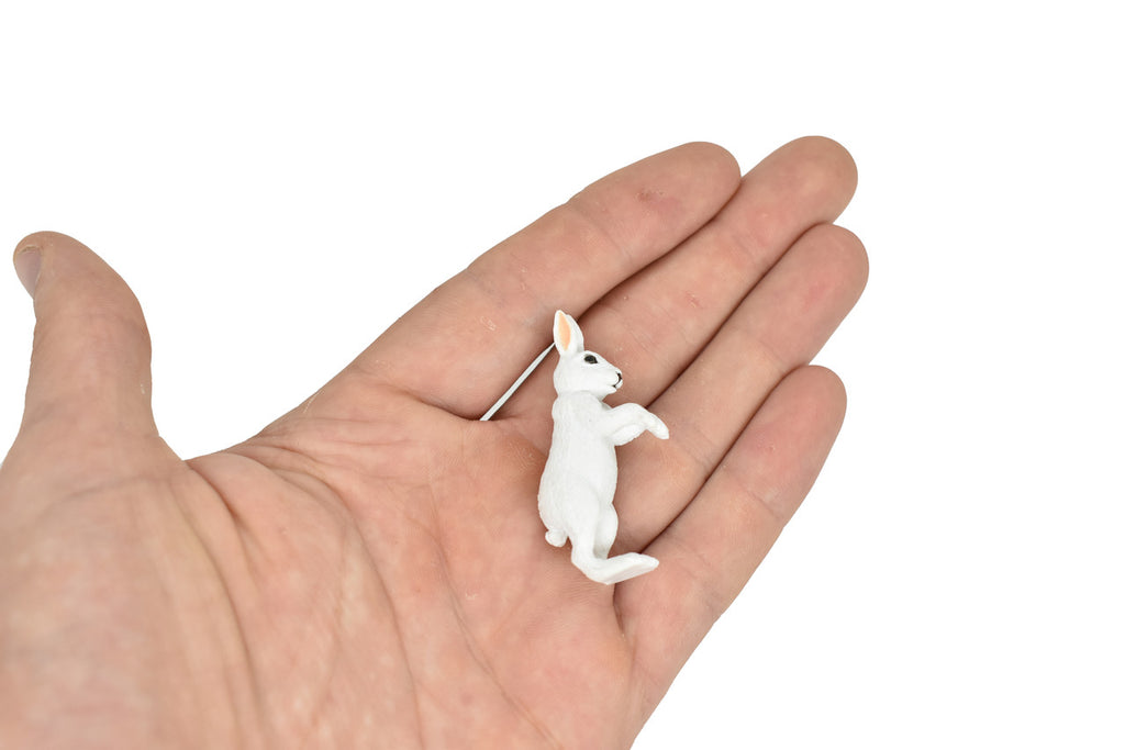 Arctic Hare, Rabbit, Very Nice Plastic Animal, Educational, Realistic Figure, Lifelike Model, Figurine, Replica, Gift,    2"