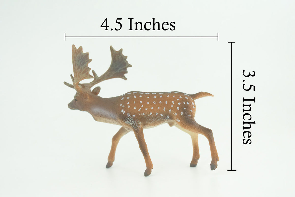 Fallow Deer, Museum Quality, Educational, Hand Painted, Realistic, Rubber Animal, Realistic, Diorama, Toy, Kids, Gift, 4 1/2 Inches. CH829 BB194