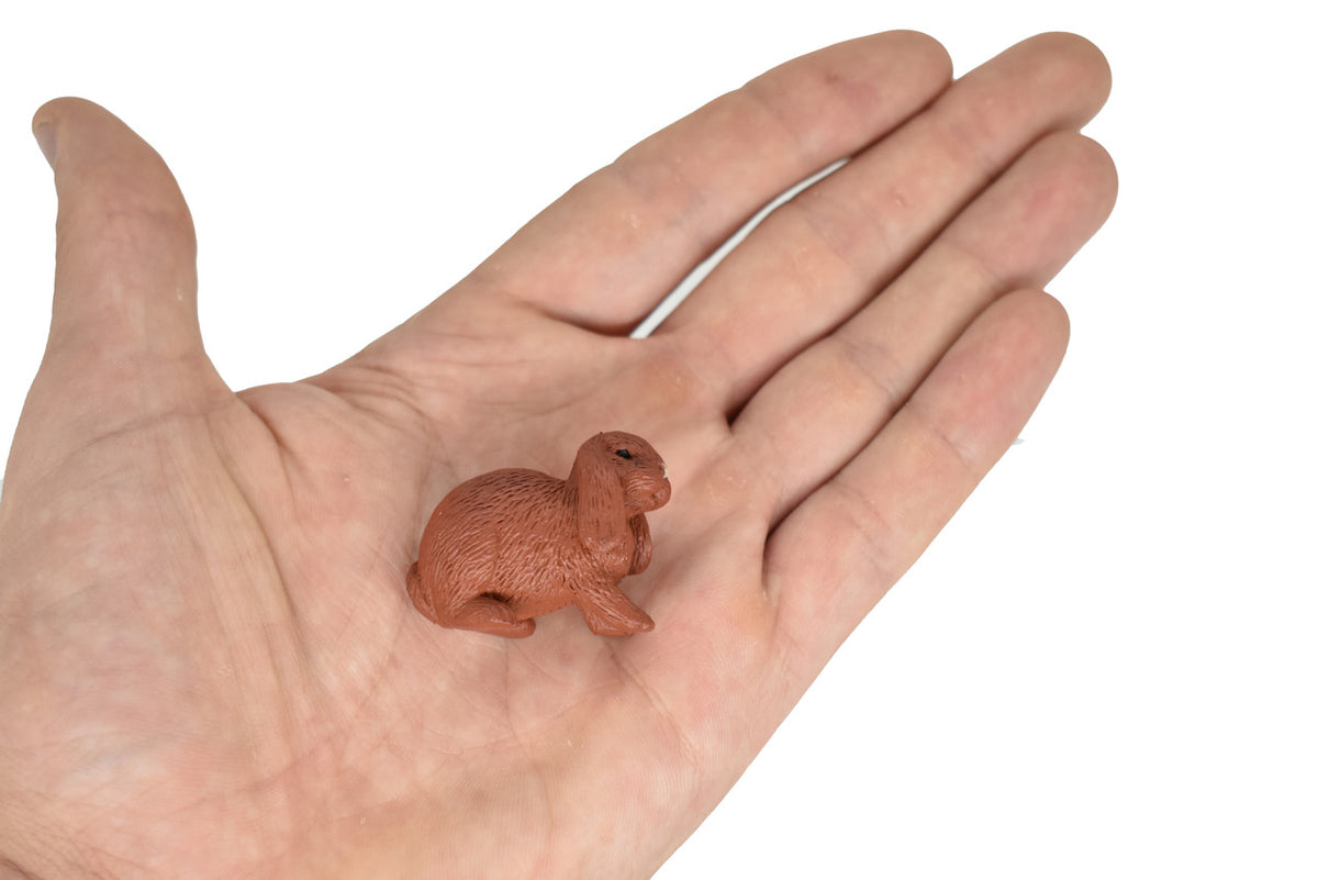 Lop Eared Rabbit, Very Nice Rubber Animal, Educational, Realistic Figure, Lifelike Model, Figurine, Replica, Gift,    1 1/2"