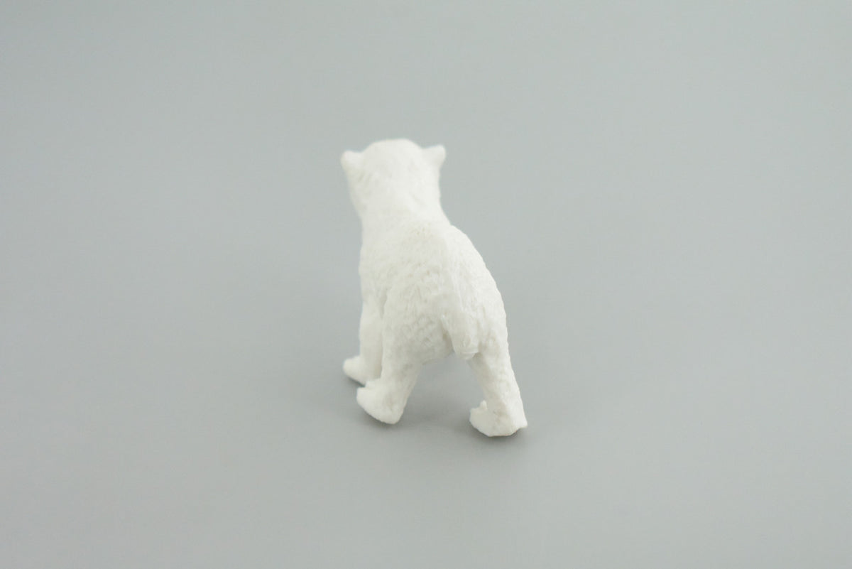 Polar Bear Cub, Baby, Walking, Museum Quality, Educational, Hand Painted, Rubber Animal, Realistic, Diorama, Toy, Kids, Gift,   3  Inches.  CH827 BB194
