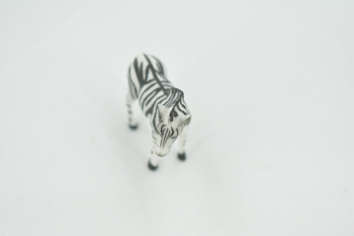 Zebra, African equines, Equidae, High Quality, Hand Painted, Rubber, Realistic, Figure, Model, Replica, Toy, Kids, Educational, Gift,       2"        CH725 BB176