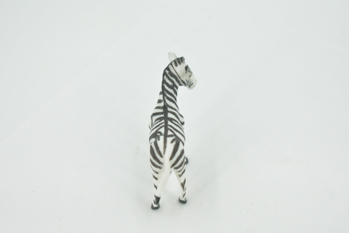 Zebra, African equines, Equidae, High Quality, Hand Painted, Rubber, Realistic, Figure, Model, Replica, Toy, Kids, Educational, Gift,       2"        CH725 BB176