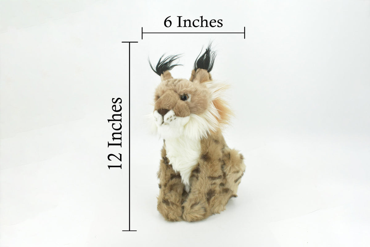Lynx, Cat, Canada lynx, Very High Quality, Stuffed, Educational, Plush Realistic Figure, Lifelike Model, Replica, Toys, Kids, Gift,     12 Inches Tall.   