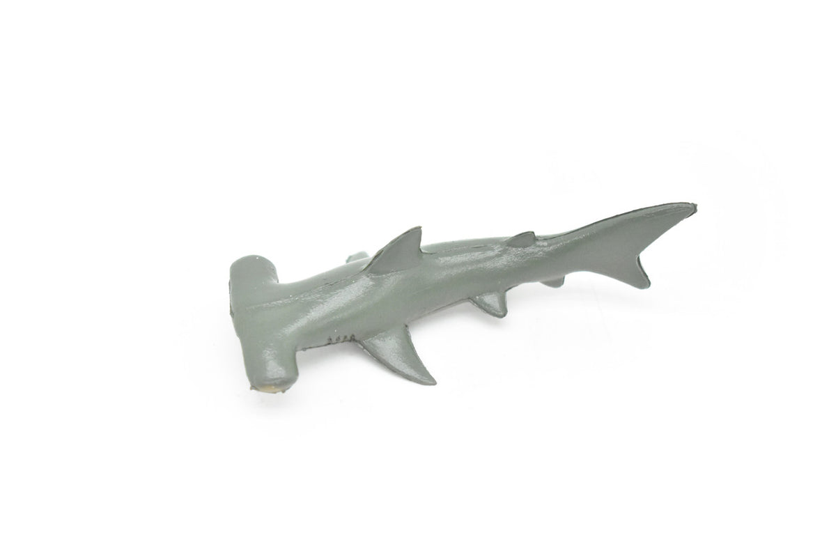 Hammerhead Shark, Very Nice Curved Design, Hand Painted, Realistic, Rubber, Figure, Toy, Kids, Educational, Gift,        3"