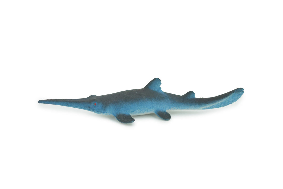 Longnose Shark, Sawshark, High Quality Rubber Fish Design, Hand Painted, Educational, Realistic, Diorama Figure, Model, Replica,  Gift,      3 1/2 Inches.