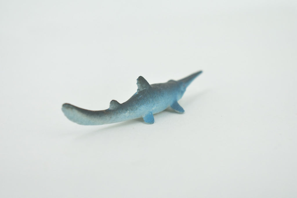 Longnose Shark, Sawshark, High Quality Rubber Fish Design, Hand Painted, Educational, Realistic, Diorama Figure, Model, Replica,  Gift,      3 1/2 Inches.    IM04 B228