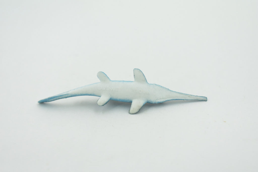 Longnose Shark, Sawshark, High Quality Rubber Fish Design, Hand Painted, Educational, Realistic, Diorama Figure, Model, Replica,  Gift,      3 1/2 Inches.    IM04 B228