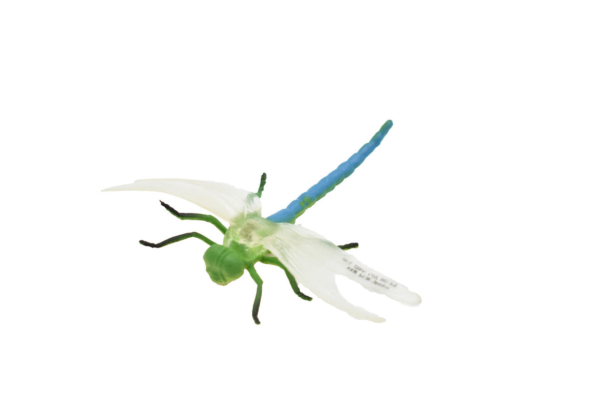 Dragonfly, Green & Blue, Flexible, Rubber Toy Animal, Realistic Figure, Model, Replica, Kids Educational Gift,     3"      F1052 B190