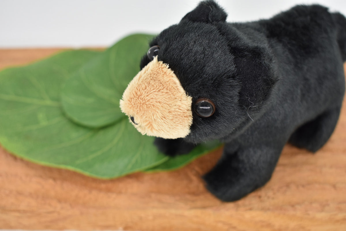 Black Bear Finger Puppet, Very Nice Plush Bear, Stuffed Animal, Educational, Realistic, Lifelike Model,  6 Inches Long.