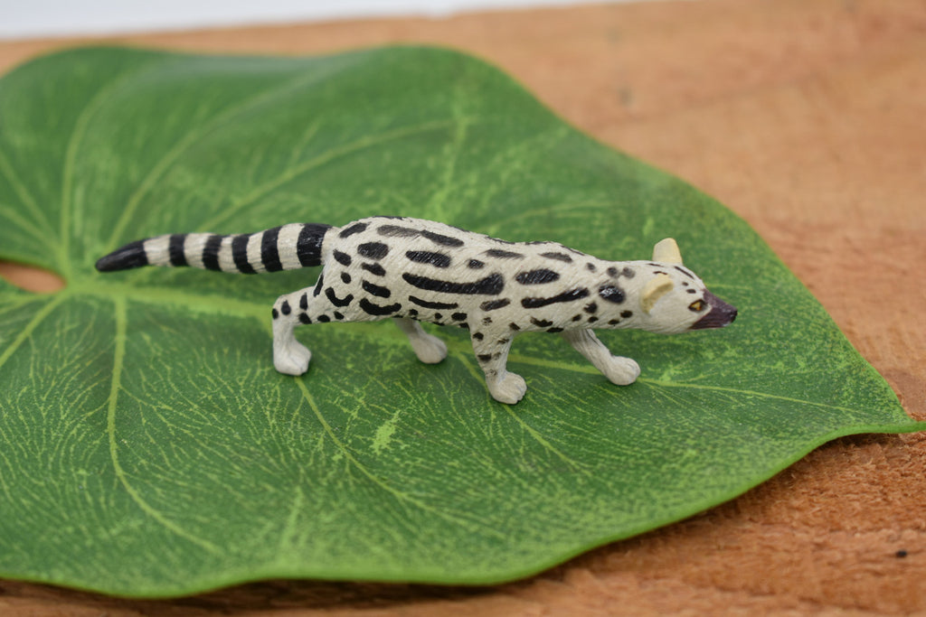 Abyssinian genet, or the Abyssinian civet, Hand Painted, Realistic, Very Nice Rubber Design, Educational, Diorama Model, Lifelike, Toy, 3 Inches. 