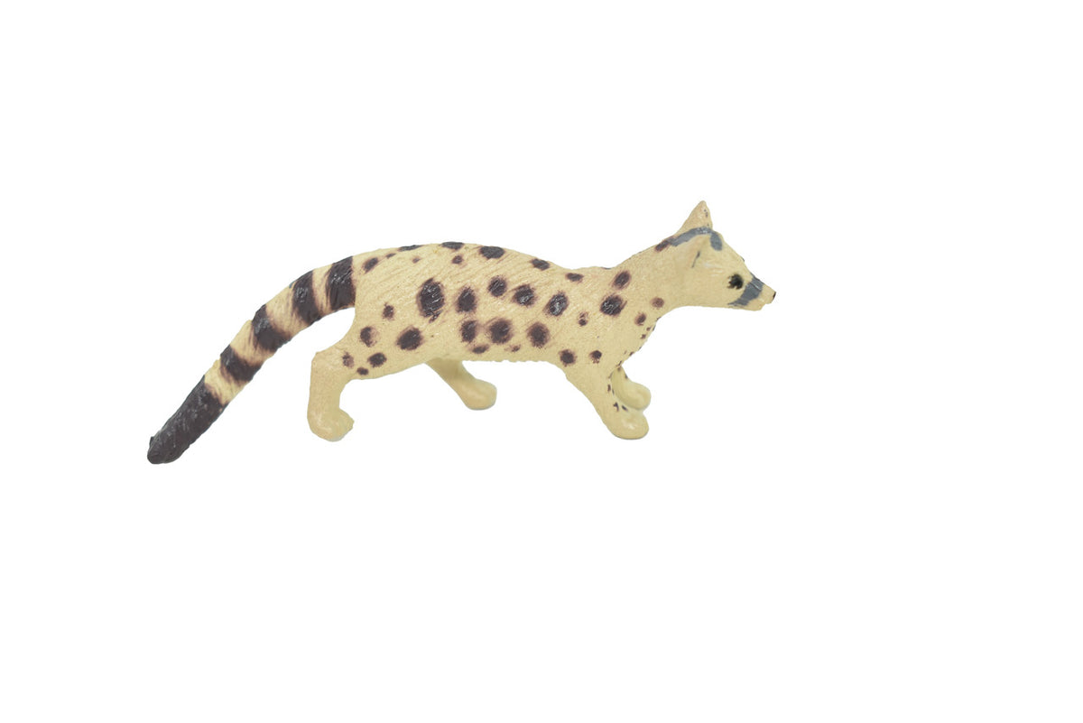 Asiatic Spotted Linsang, Tiger-civet, Hand Painted, Realistic, Very Nice Rubber Design, Educational, Diorama Model, Lifelike, Toy, 2 1/2  Inches. 