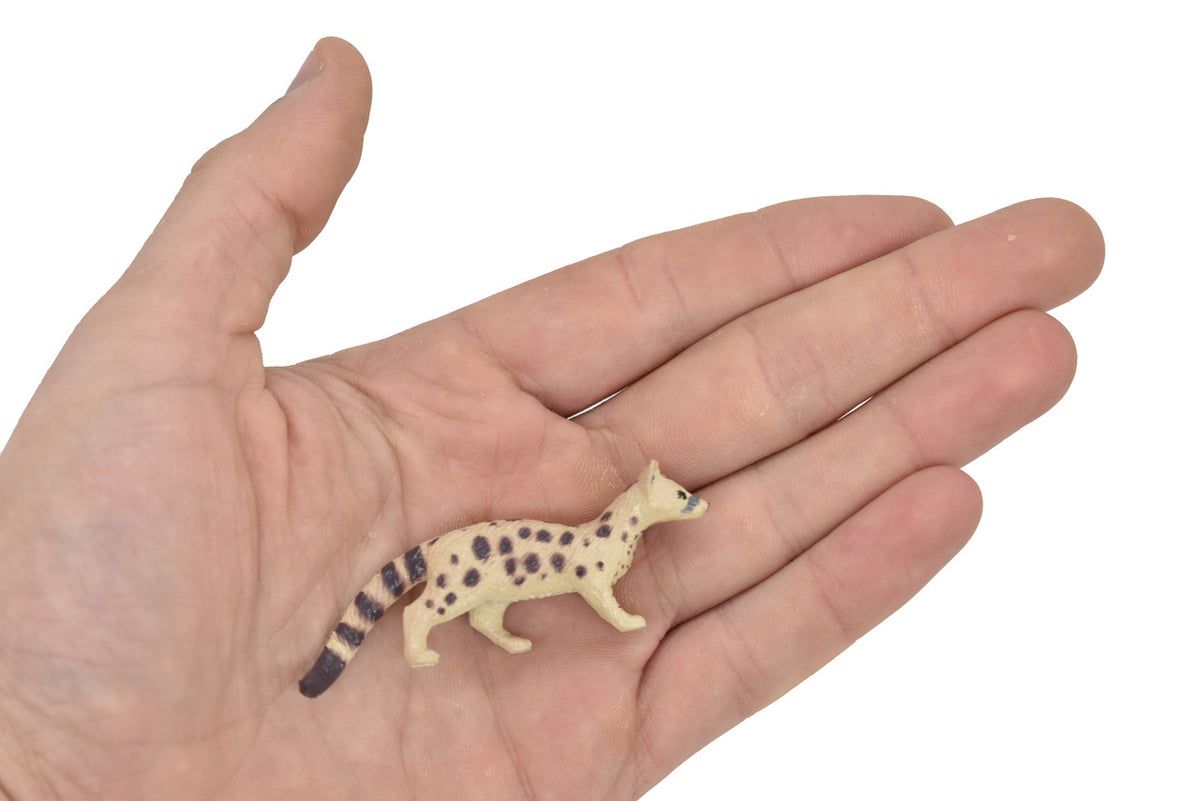Asiatic Spotted Linsang, Tiger-civet, Hand Painted, Realistic, Very Nice Rubber Design, Educational, Diorama Model, Lifelike, Toy, 2 1/2  Inches. 