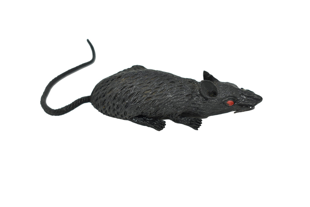 Mouse, Mice, Black, Rodent, Soft Rubber, Educational, Toy, Kids, Realistic Figure, Lifelike Model, Gift,     3 Inches Long.  5 Inches with Tail.  