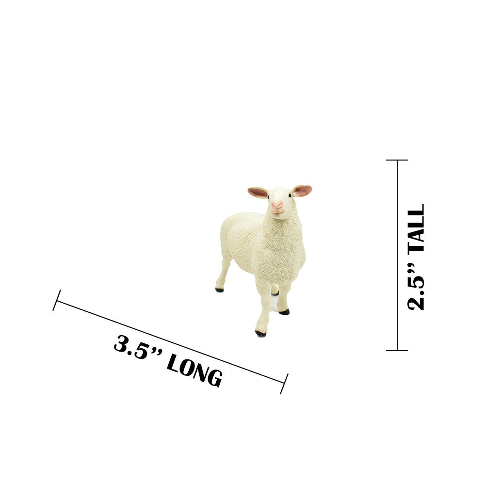 Sheep, Ewe Realistic Small Toy Model Plastic Replica Barn Farm Animal, Kids Educational Gift 3 1/2"  F2026 B136