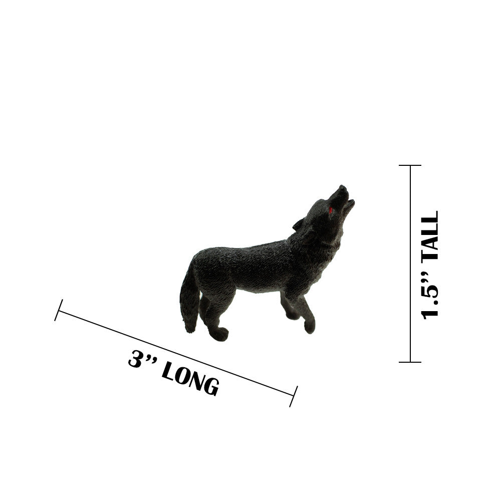 Wolf, Very Nice Plastic Animal, Educational, Realistic Figure, Lifelike Model, Figurine, Replica, Gift,       3"     F1018-B14