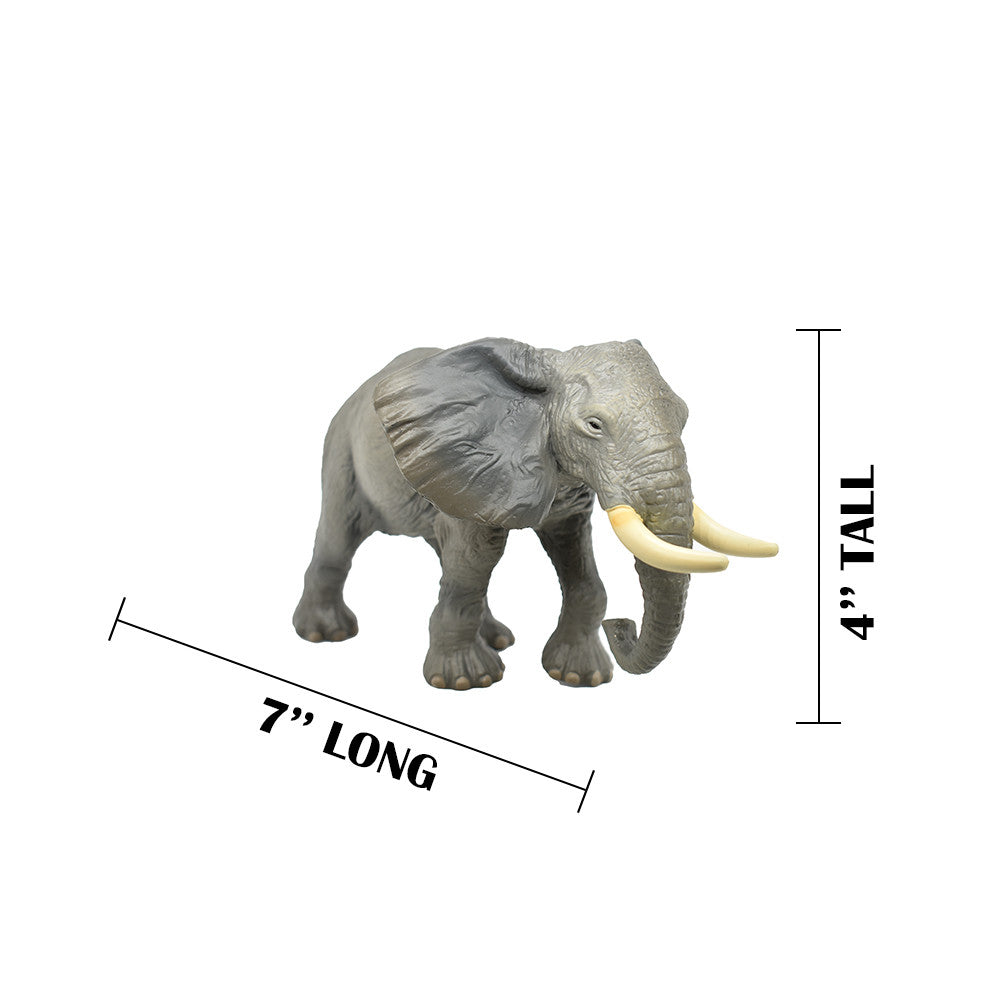 African Elephant, Museum Quality, Animal, Educational, Realistic Hand Painted Figure, Lifelike Model, Vintage Replica, Toy,   7 Inches. 