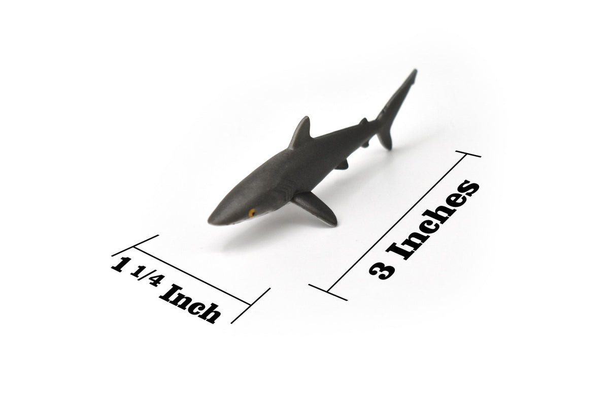 Silky Shark, Silky smooth shark, Very Nice Rubber Fish, Educational, Realistic Figure, Lifelike Model, Figurine, Replica, Gift,   3"