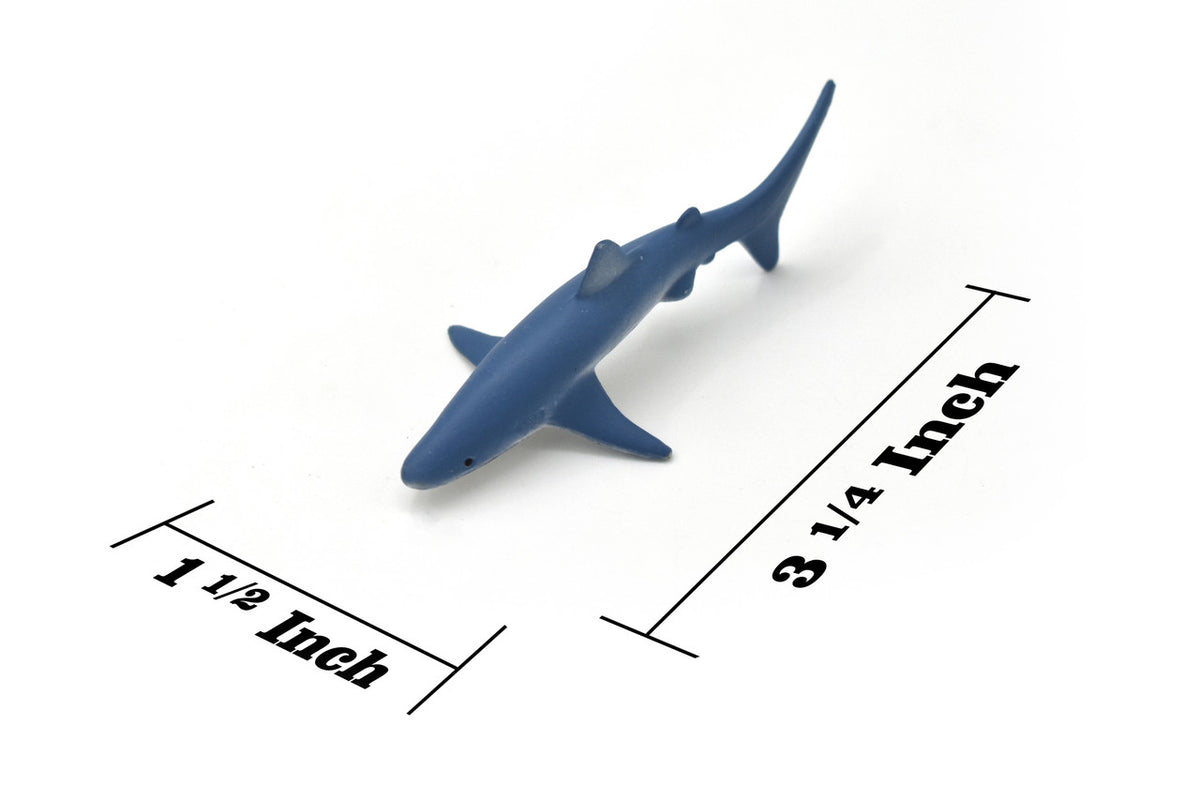 Blue Shark, Pelagic, Ocean, Very Nice Rubber Fish, Educational, Realistic Figure, Lifelike Model, Figurine, Replica, Gift,  3 1/4" 