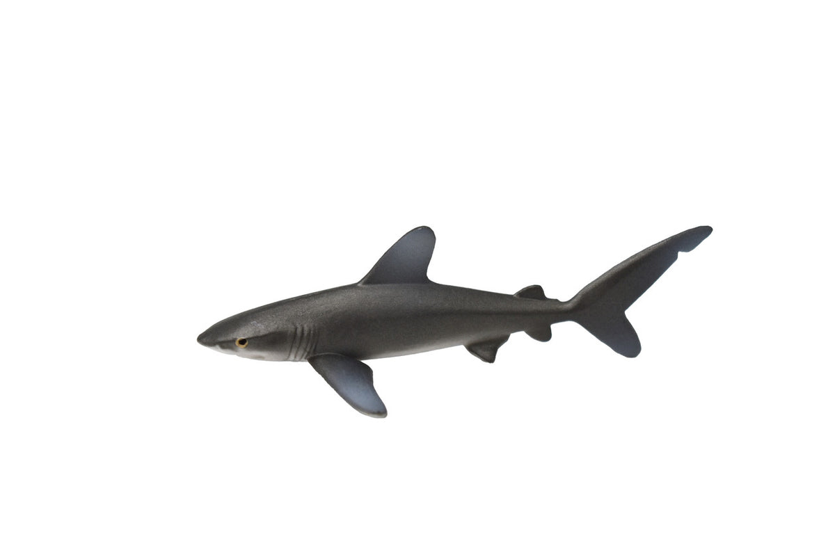 Whitetip Shark, Whitetip Reef Shark, Very Nice Rubber Fish, Educational, Realistic Figure, Lifelike Model, Figurine, Replica, Gift,   3"  