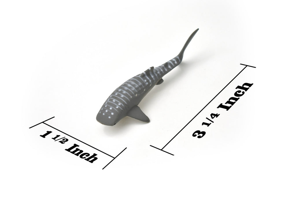 Whale Shark, Gentle Giant, Very Nice Rubber Fish, Educational, Realistic Figure, Lifelike Model, Figurine, Replica, Gift,    3 1/4"