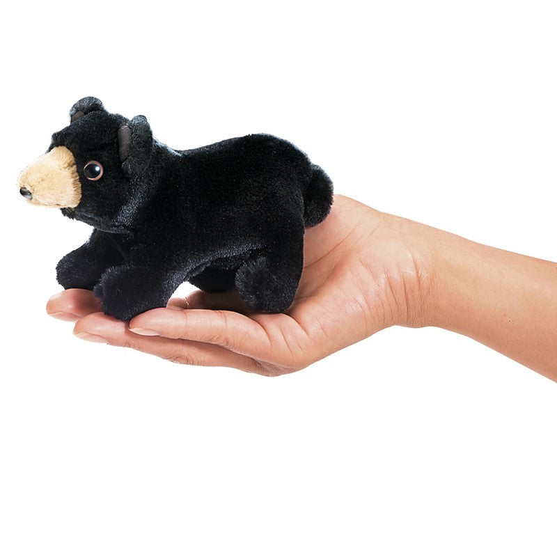 Black Bear Finger Puppet, Very Nice Plush Bear, Stuffed Animal, Educational, Realistic, Lifelike Model,  6 Inches Long.